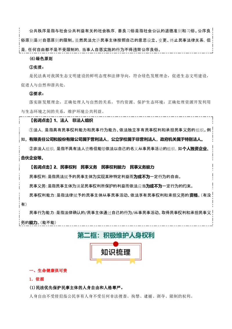 选择性必修二《法律与生活》知识清单-上好课2025年高考政治一轮复习知识清单+（新高考专用）_8.2025政治总复习_2025年新高考资料_一轮复习_2025年高考政治一轮复习知识清单