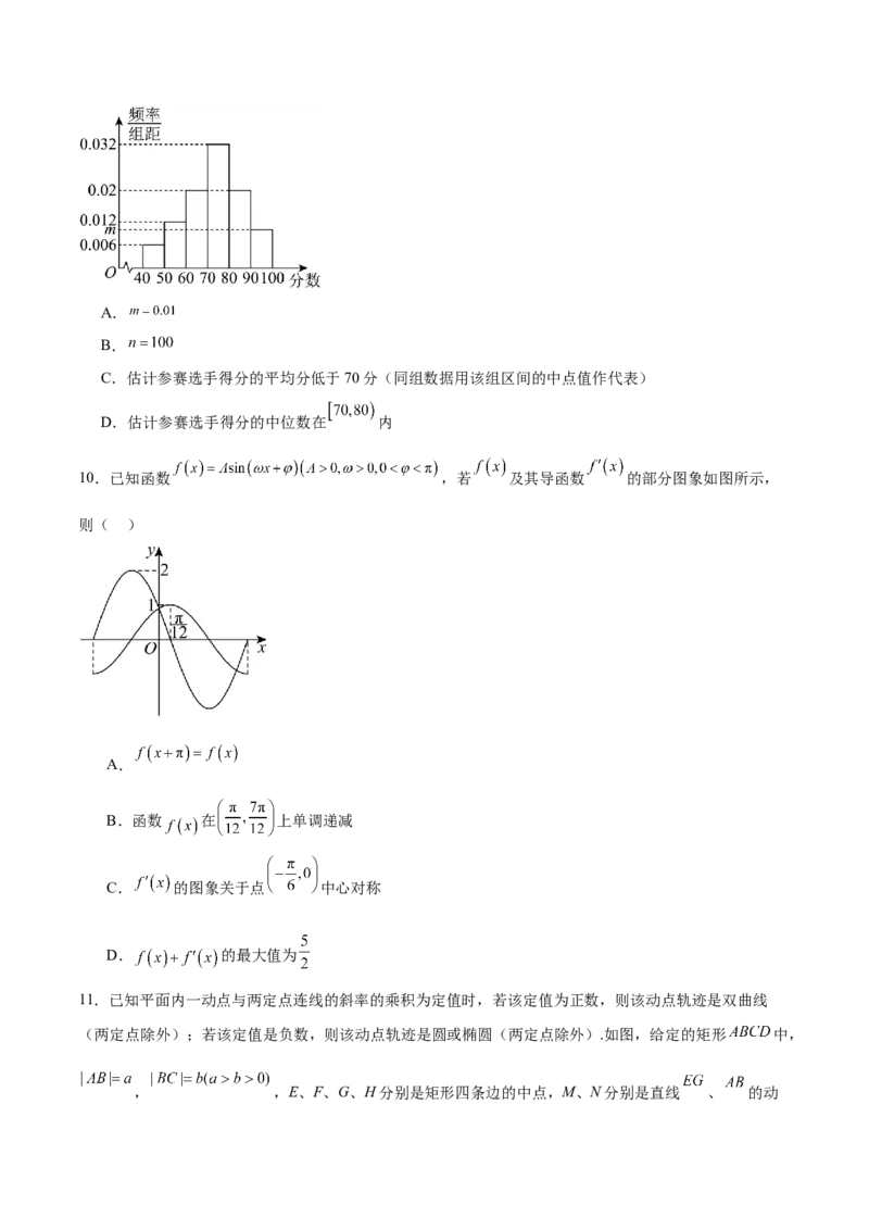 2025年高考数学二轮复习测试卷01（新高考Ⅰ卷专用）（原卷版）_02高考数学_2025年新高考资料_二轮复习_上好课2025年高考数学二轮复习讲练测（新高考通用）3379306