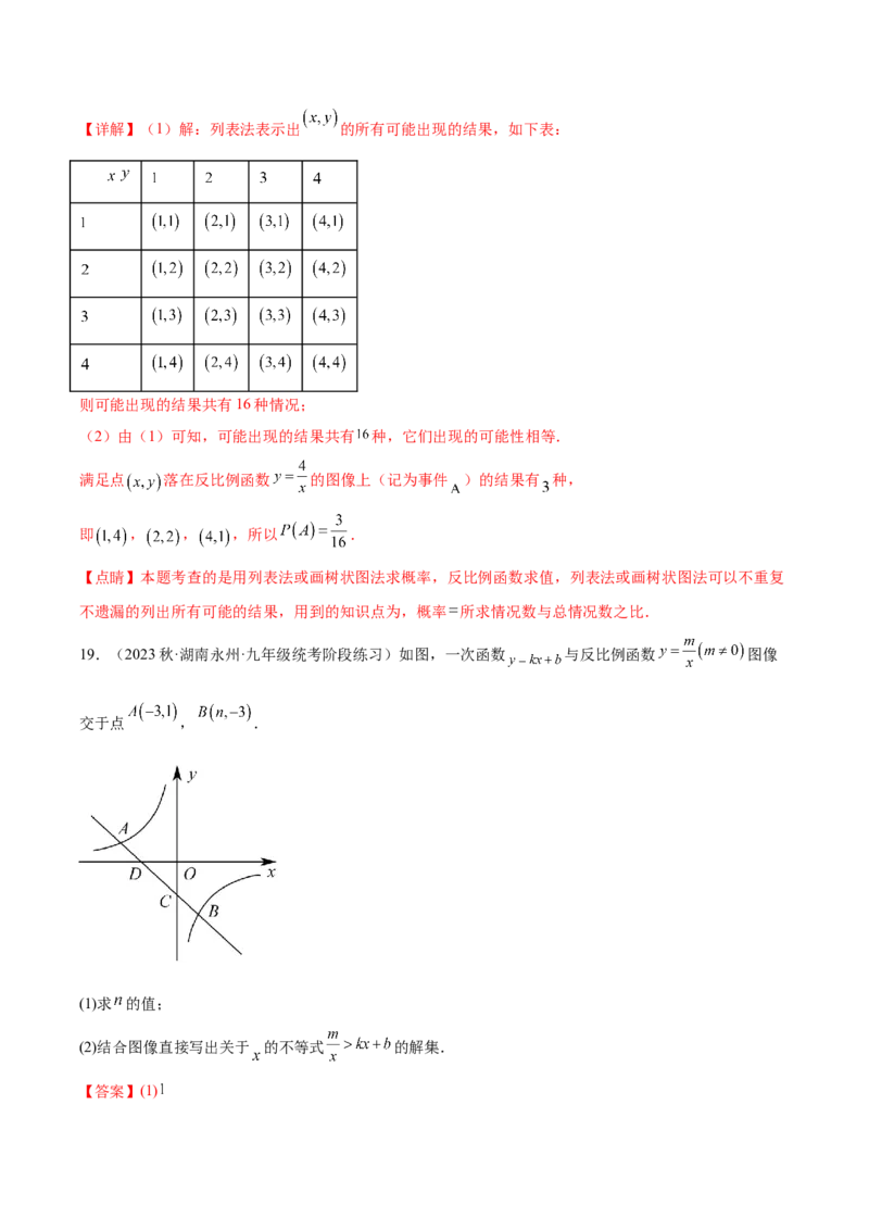 第二十六章反比例函数（单元重点综合测试）（教师版）-（人教版）_初中数学_九年级数学下册（人教版）_知识点汇总-U105_2024版