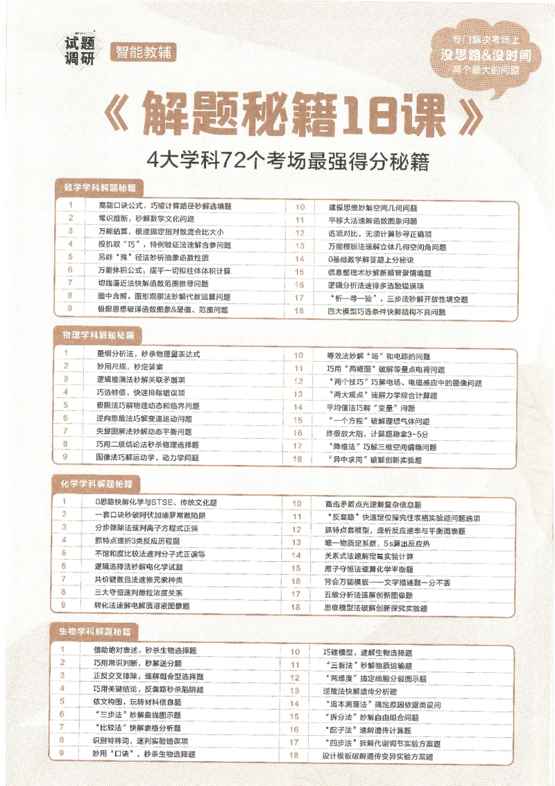 试题调研第十辑理综_2023高考押题卷_试题调研8910期考前推荐看的三期_试题调研第十期考前抢分必备_试题调研第十辑