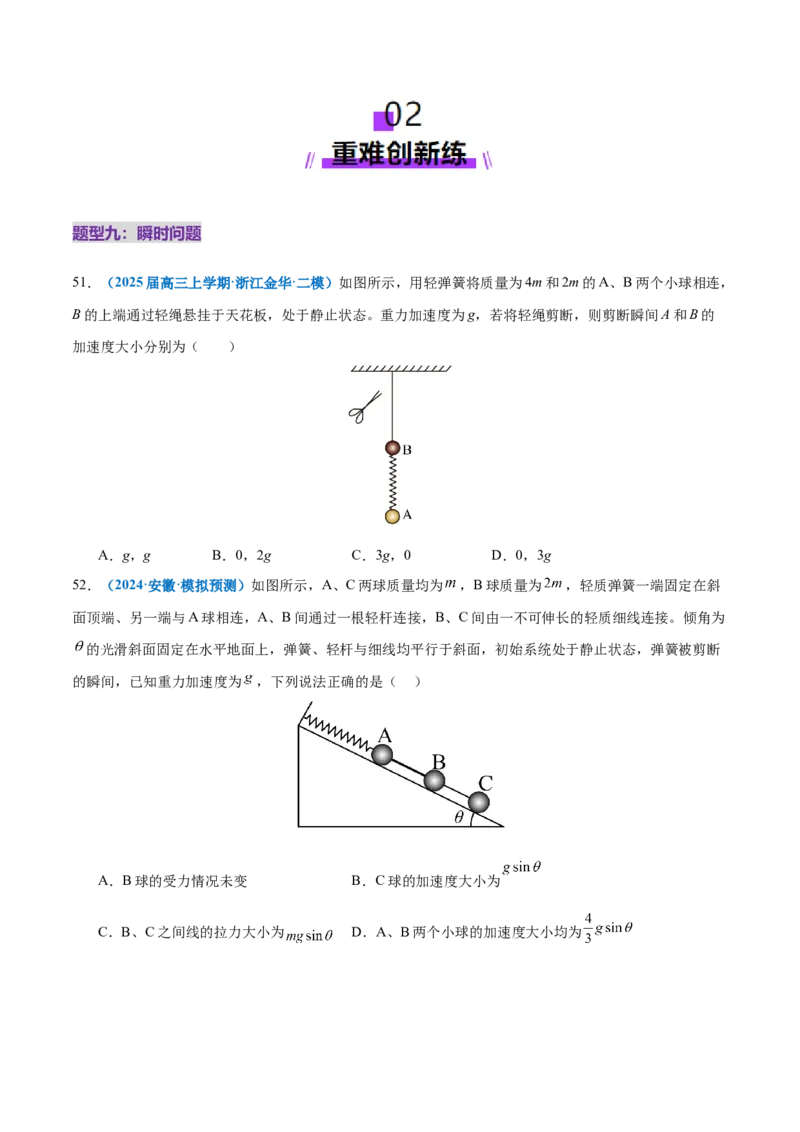 专题02力与直线运动（练习）（原卷版）_03高考英语_2025年新高考资料_二轮复习_01高考语文等多个文件_上好课2025年高考物理二轮复习讲练测（新高考通用）