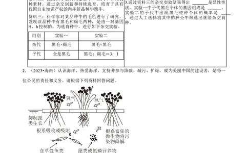 题型突破四资料分析题（原版卷）_02中考总复习（2026版更新中）_08-生物-中考总复习_2024年中考复习资料_三轮复习_查漏补缺2024年中考生物复习冲刺过关（全国通用）_查补能力&middot;提升练