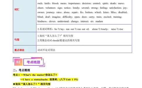 八下Units1-2（讲义）-备战2024年中考英语一轮复习教材梳理（人教版）（学生版）_02中考总复习（2026版更新中）_03-英语-中考总复习_2024年中考复习资料_一轮复习