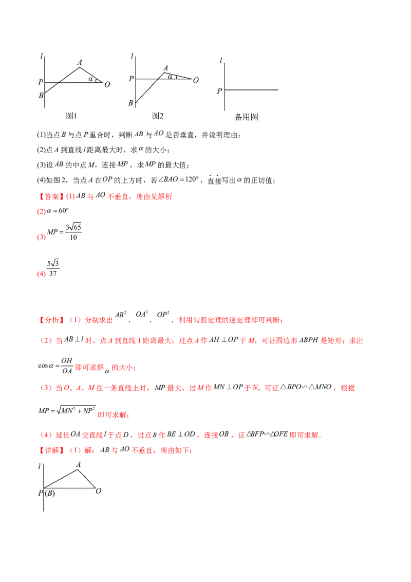 第二十八章锐角三角函数（压轴题专练）（教师版）-（人教版）_初中数学_九年级数学下册（人教版）_知识点汇总-U105_2024版