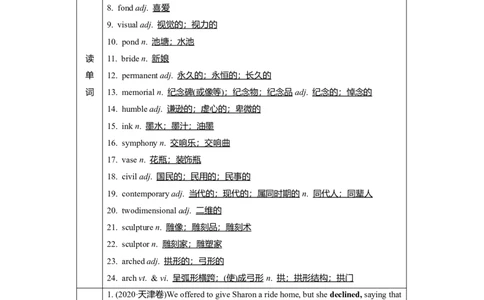 Unit1Art教案_03高考英语_新高考复习资料_2022年新高考资料_2022年新高考英语一轮复习_2022届一轮复习（人教版）讲练结合7.23更新_选择性必修三Unit1Art