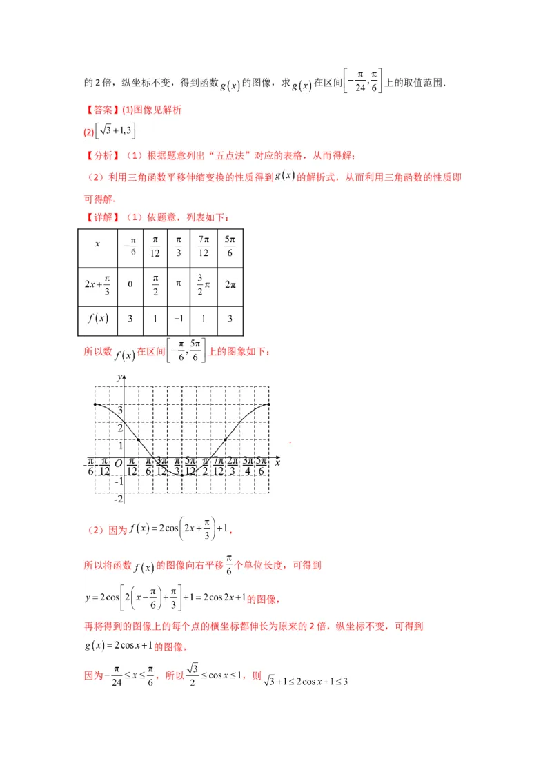 专题02三角函数的图象与性质（五点法作图）(典型题型归类训练)(解析版）_02高考数学_2025年新高考资料_专项复习_解题思路训练2025年高考数学复习解答题提优秘籍（新高考专用）