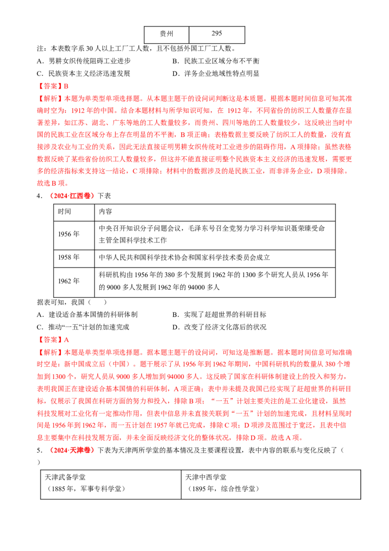 专题02图表情境类选择题（解析版）_07高考历史_2025年新高考资料_二轮复习_01高考语文等多个文件_2025年高考历史二轮热点题型归纳与变式演练（新高考通用）