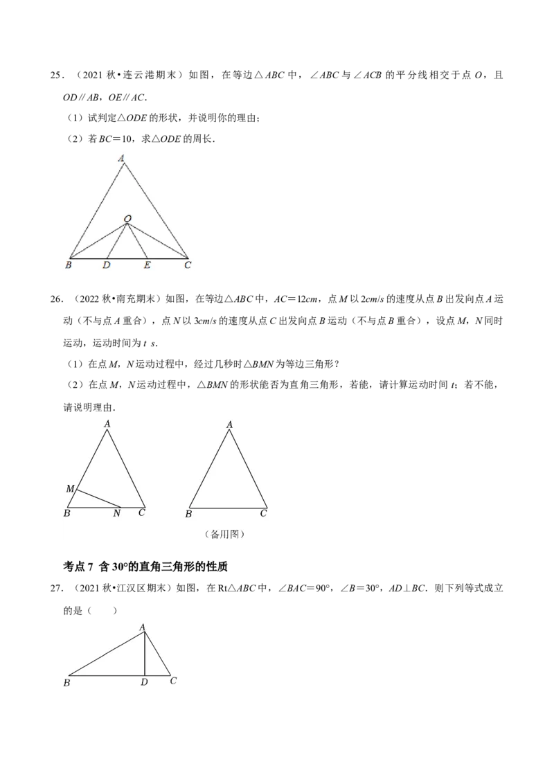 期末重点强化三等腰三角形期末复习学案（学生版）_初中数学_八年级数学上册（人教版）_专题训练+提分专项训练-V6