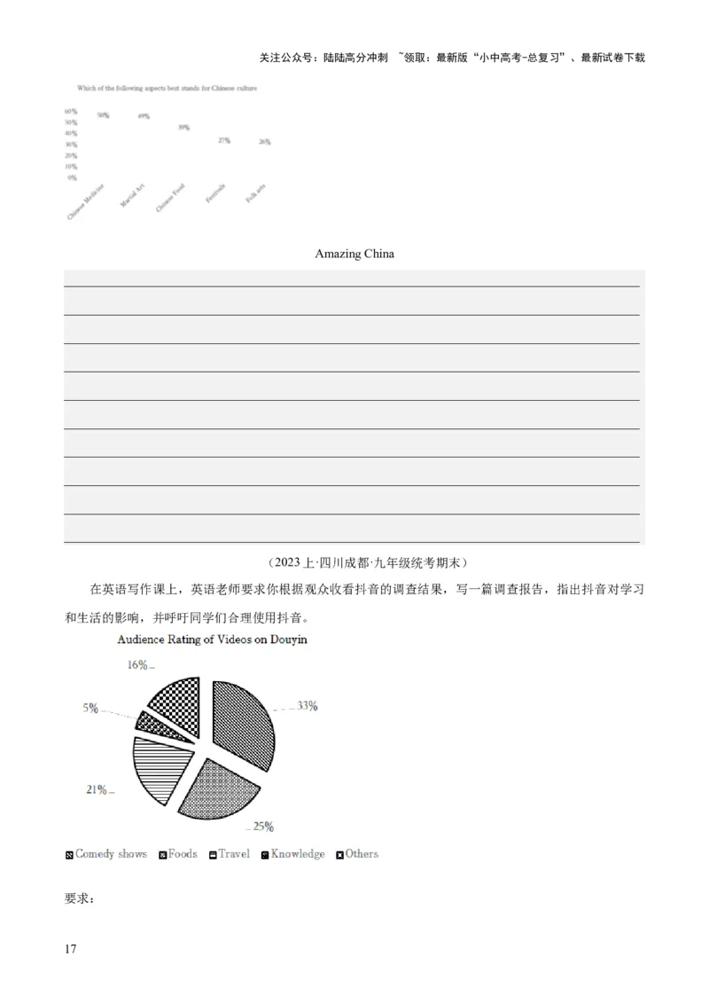 第26讲书面表达之图表作文（讲义）-2024年中考英语一轮复习讲练测（全国通用）（原卷版）_02中考总复习（2026版更新中）_03-英语-中考总复习_2024年中考复习资料_一轮复习