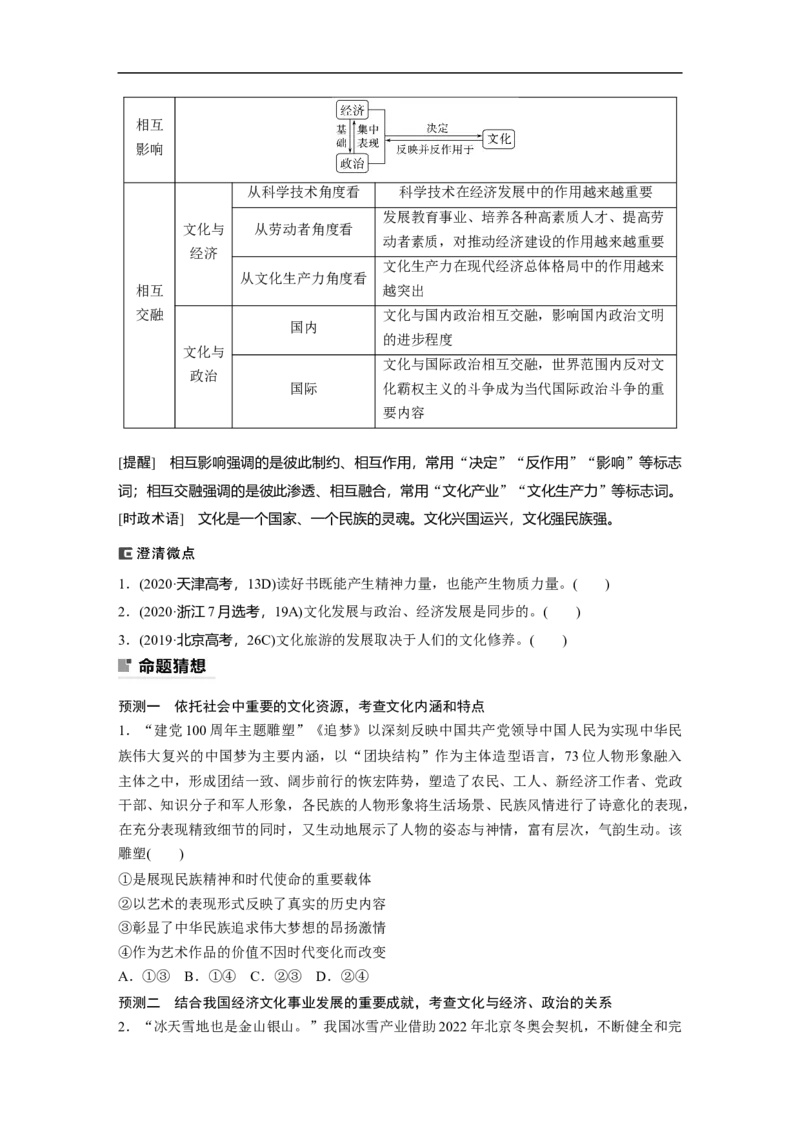 专题8　课时1　文化的作用与影响_8.2025政治总复习_赠品通用版（老高考）复习资料_二轮复习_2023年高考政治二轮复习讲义+课件（全国版）_2023年高考政治二轮复习讲义（全国版）