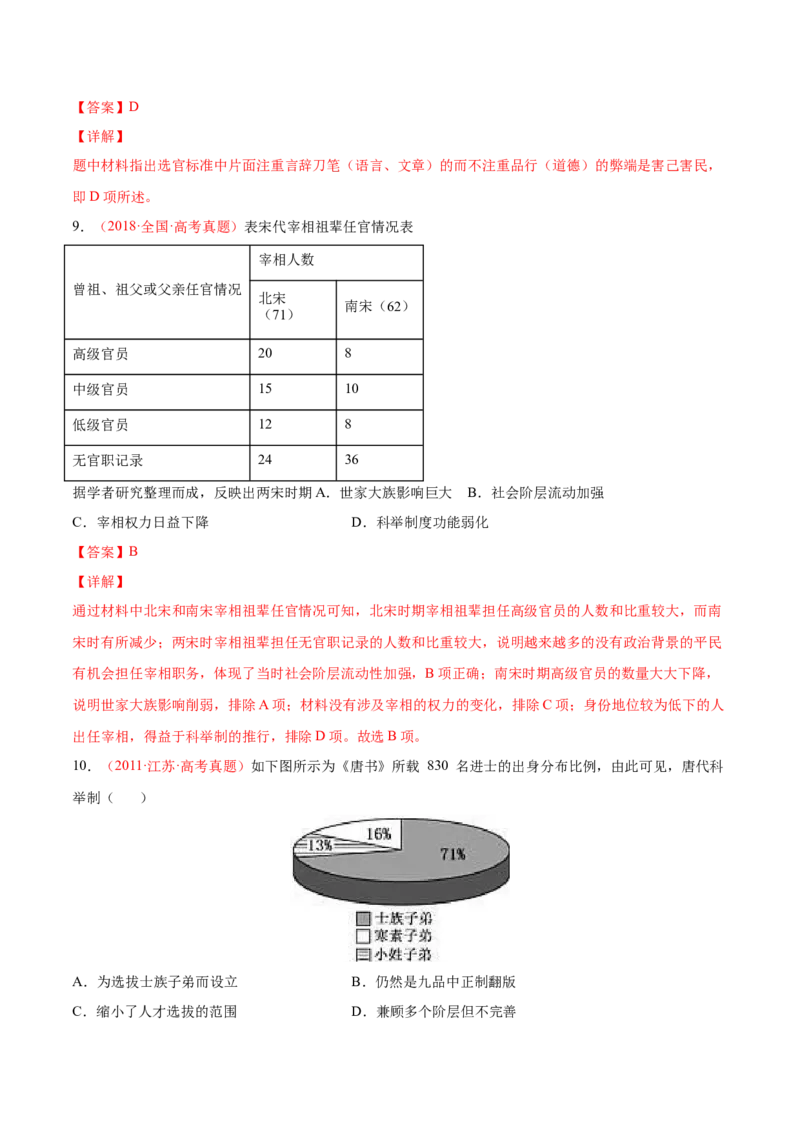 专题02中西方官员的选拔与管理（解析版）-备战2023年高考历史一轮复习考点微专题（新高考地区专用）_07高考历史_新高考复习资料_2023年新高考复习资料