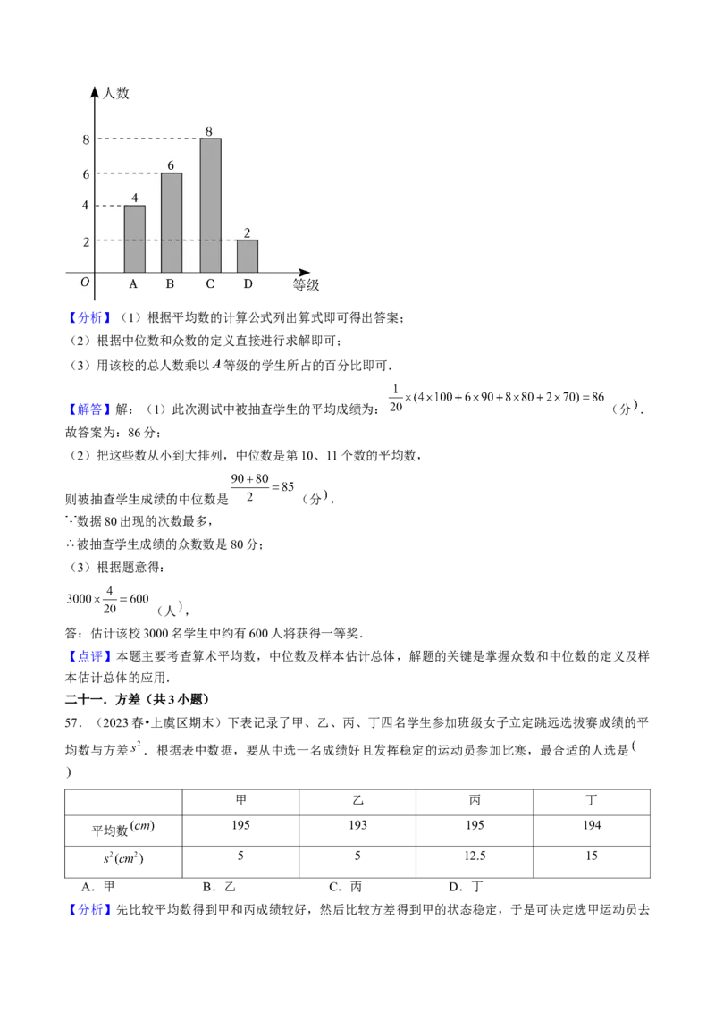 期末真题必刷01（易错60题22个考点专练）教师版_初中数学_八年级数学下册（人教版）_期末专项复习-U276_2024版