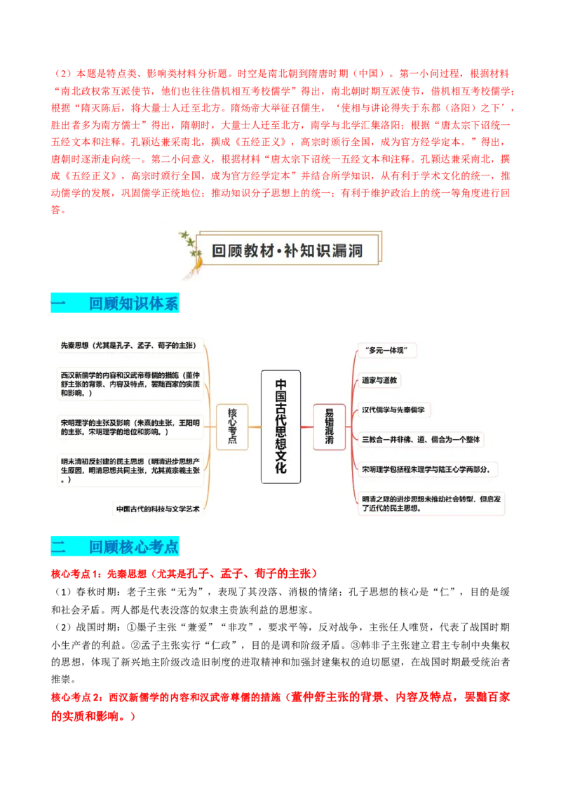 专题03中国古代思想文化（解析版）_07高考历史_2024年新高考资料_52024三轮冲刺_查漏补缺2024年高考历史复习冲刺过关（新高考专用）