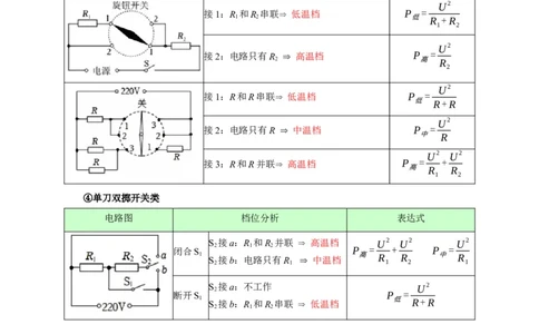 易错点15电热器的挡位分析（2陷阱点4题型）（解析版）_02中考总复习（2026版更新中）_04-物理-中考总复习_2025年中考复习资料_2025年中考物理考试易错题（全国通用）