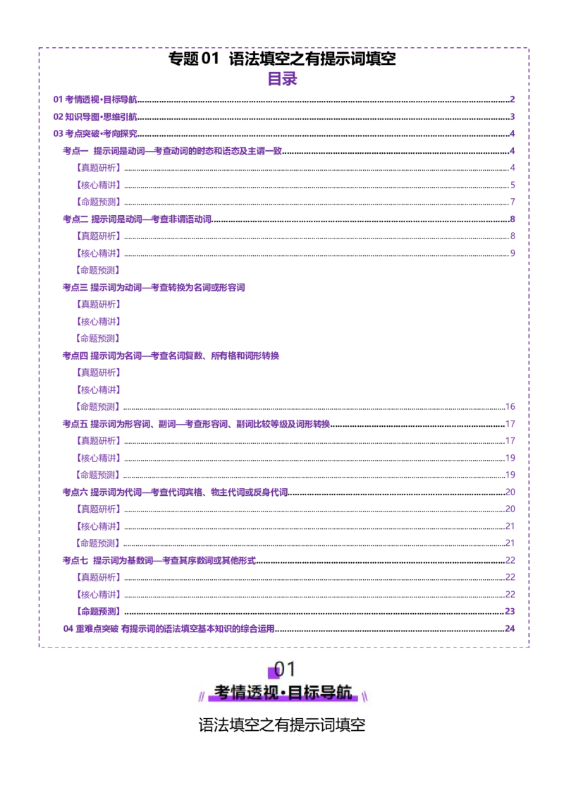 专题01语法填空之有提示词填空（讲义）（解析版）_02高考数学_2025年新高考资料_二轮复习_01高考语文等多个文件_上好课2025年高考英语二轮复习讲练测（新高考通用）