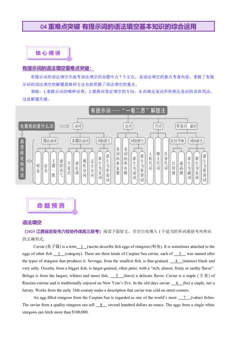 专题01语法填空之有提示词填空（讲义）（解析版）_02高考数学_2025年新高考资料_二轮复习_01高考语文等多个文件_上好课2025年高考英语二轮复习讲练测（新高考通用）