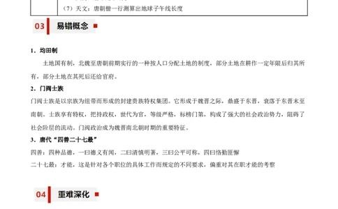 专题03+交融与创新&mdash;&mdash;三国两晋南北朝的民族交融和隋唐大一统知识大盘点+专题特训2024年高考历史三轮冲刺docx_07高考历史_2024年新高考资料_52024三轮冲刺