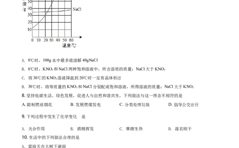 2021年河北省中考化学试题（空白卷）_河北中考_5.河北中考化学2008-2025