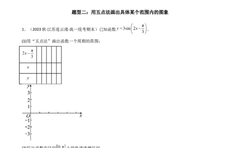 专题02三角函数的图象与性质（五点法作图）(典型题型归类训练)（解析版）_02高考数学_新高考复习资料_2024年新高考资料_专项复习资料_三角函数、平面向量及解三角形