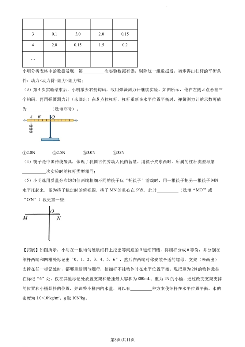 2024年河北省中考理综物理试题（原卷版）_河北中考_4.河北中考物理2008-2025