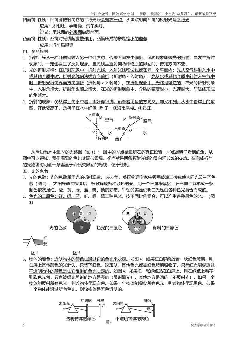 04初中物理知识点归纳汇总_贵州中考_六盘水_04六盘水中考物理2015-2025