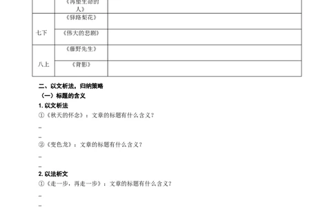 九年级语文中考标题理解专题复习导学案_02中考总复习（2026版更新中）_01-语文-中考总复习_2025年中考资料_备考2025中考语文二轮专项复习课件+教案+导学案