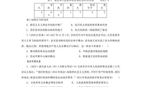 4中国建立共和制的曲折历程(原卷版）_07高考历史_新高考复习资料_2022年新高考复习资料_备考2022高考历史二轮微专题试卷