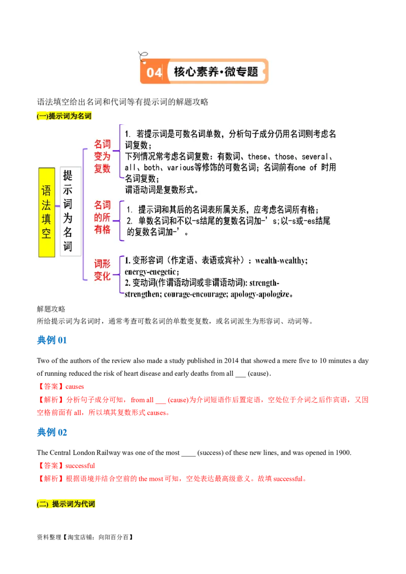 专题04名词和代词等有提示词的揭秘（讲义）（解析版）-高频考点解密2024年高考英语二轮复习高频考点追踪与预测（新高考专用）_03高考英语_新高考复习资料_2024年新高考资料_讲义