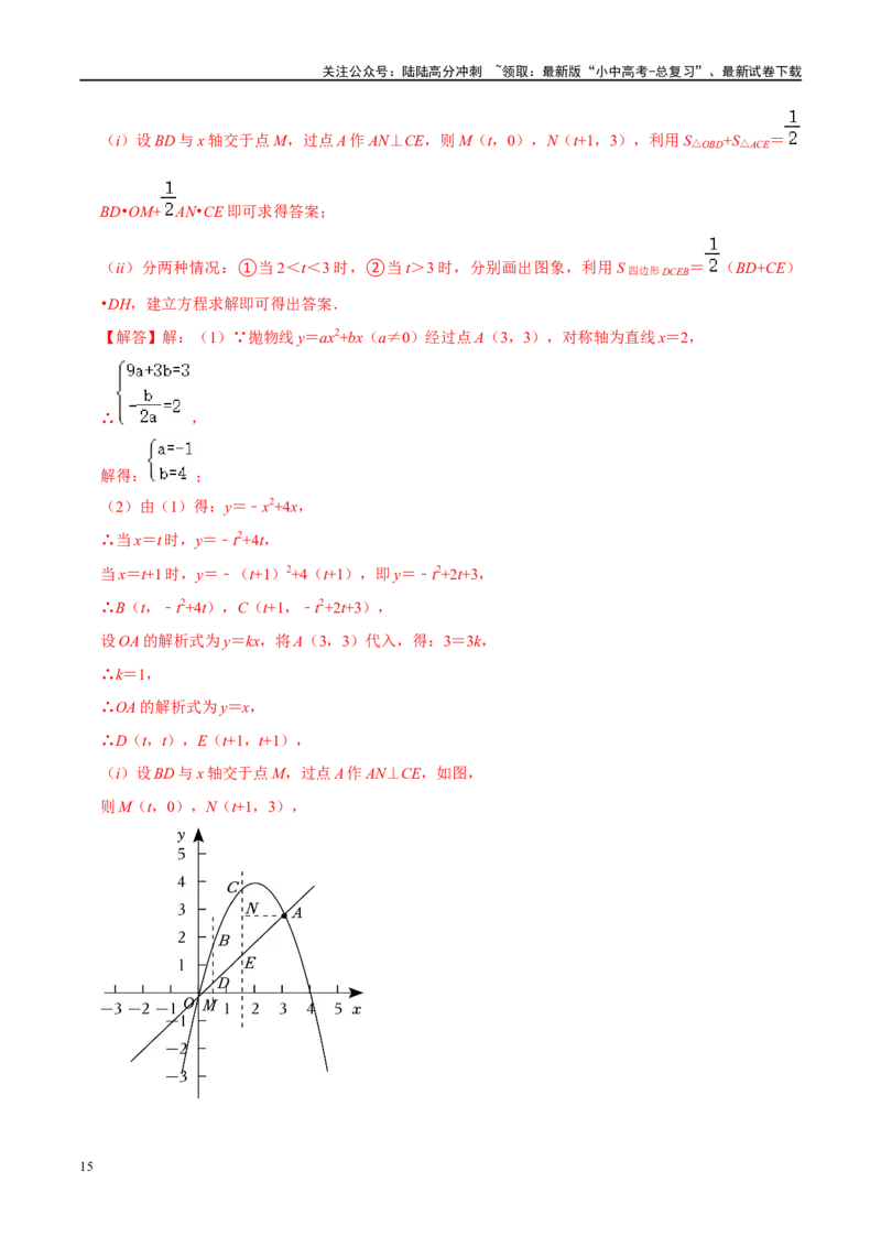 压轴题01二次函数图象性质与几何问题（3题型+2类型+解题模板+技巧精讲）（解析版）_02中考总复习（2026版更新中）_02-数学-中考总复习_2024年中考复习资料_二轮复习资料