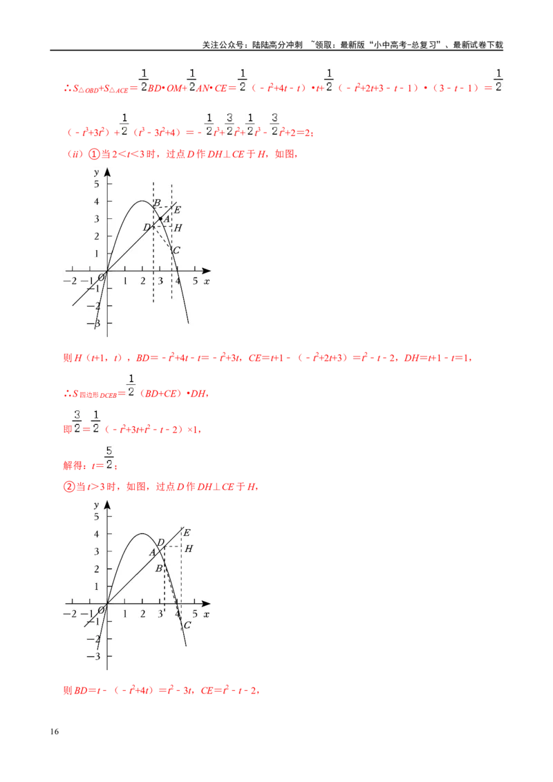 压轴题01二次函数图象性质与几何问题（3题型+2类型+解题模板+技巧精讲）（解析版）_02中考总复习（2026版更新中）_02-数学-中考总复习_2024年中考复习资料_二轮复习资料