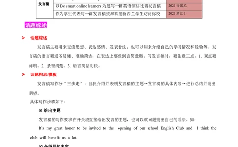 专题04发言稿(应用文）-2025年高考英语话题写作高频热点通关必备攻略（原卷版）_03高考英语_2025年新高考资料_二轮复习_2025年高考英语二轮复习话题写作高频热点通关必备攻略3411563
