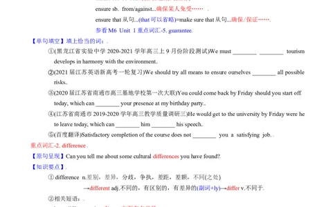 M6Unit3Understandingeachother(讲)-2022年高考英语一轮复习讲练测(新高考&bull;江苏)(学案)_03高考英语_新高考复习资料_2022年新高考资料_2022年新高考英语一轮复习