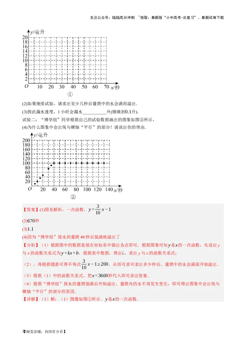 第11讲一次函数的应用（讲义）（解析版）_02中考总复习（2026版更新中）_02-数学-中考总复习_2024年中考复习资料_一轮复习资料_配套讲义（原卷版+解析版）_教师版（含答案解析）