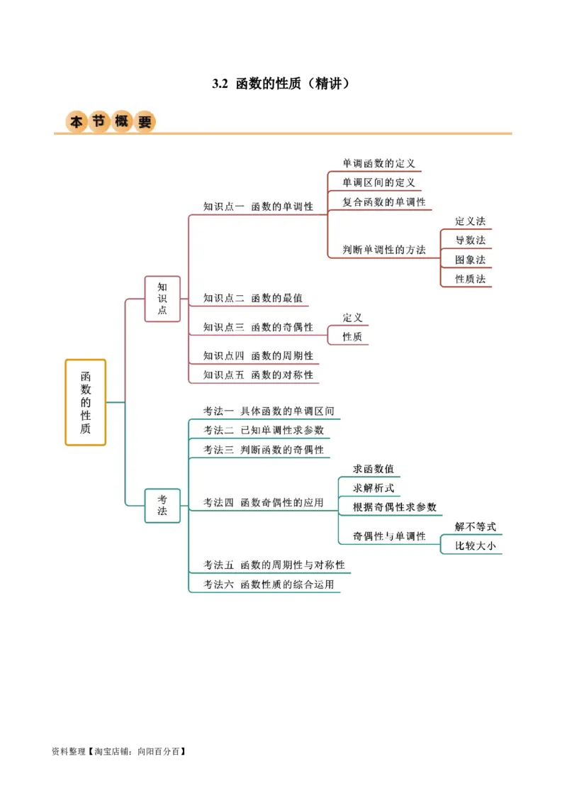 3.2函数的性质（精讲）（教师版）_02高考数学_新高考复习资料_2024年新高考资料_一轮复习资料_完2024年高考数学一轮复习一隅三反系列（新高考）