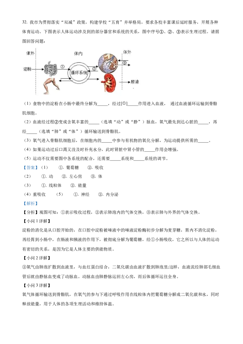 2022年河北省石家庄市会考生物试题（解析版）_河北中考_6.河北生物2015-2024年卷