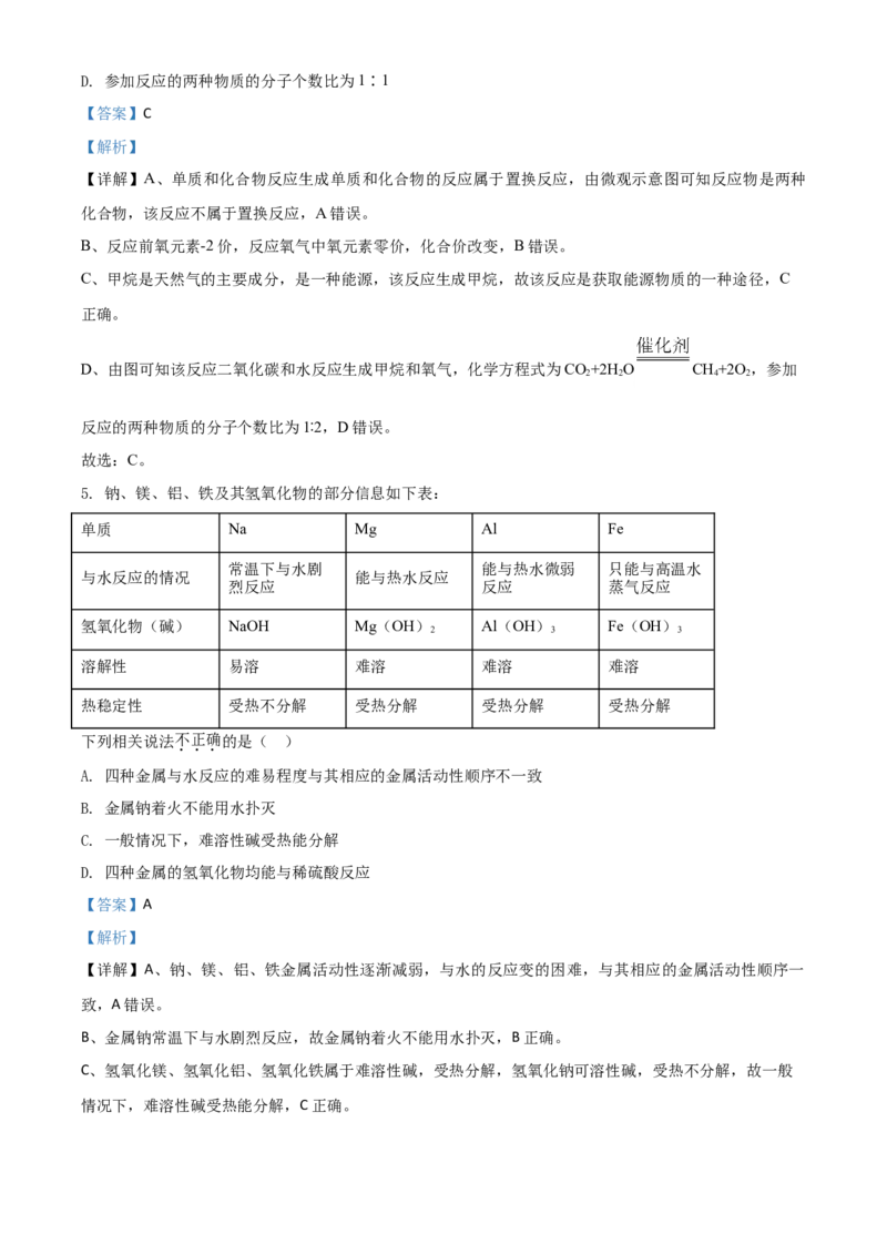 2019年陕西省中考化学真题（副卷）（解析卷）_陕西_5.陕西中考化学（2008-2025）