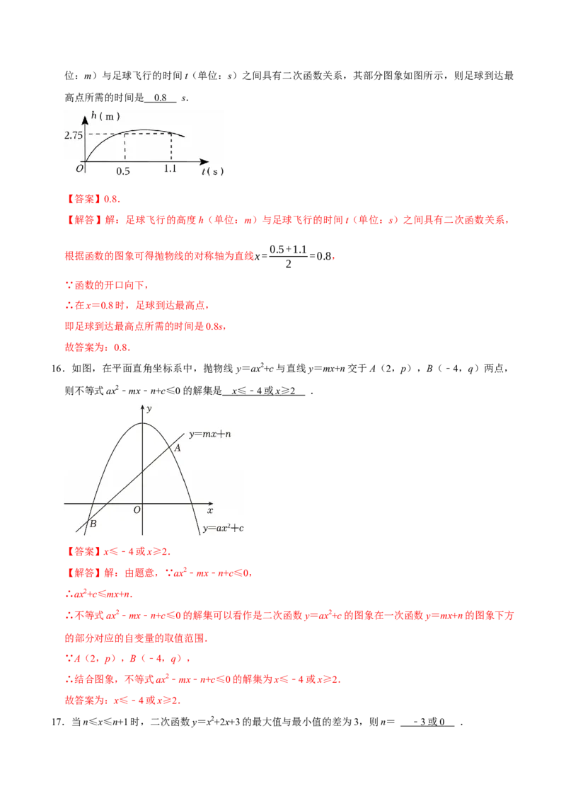 第二十二章二次函数（高效培优单元测试&middot;提升卷）（教师版）_初中数学_九年级数学上册（人教版）_同步讲义-U18_2026版