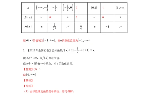 专题04导数及其应用（解答题）（文科专用）（教师版）_02高考数学_通用版（老高考）复习资料_2023年复习资料_专项复习_五年（2018-2022）高考数学真题分项汇编（全国通用）