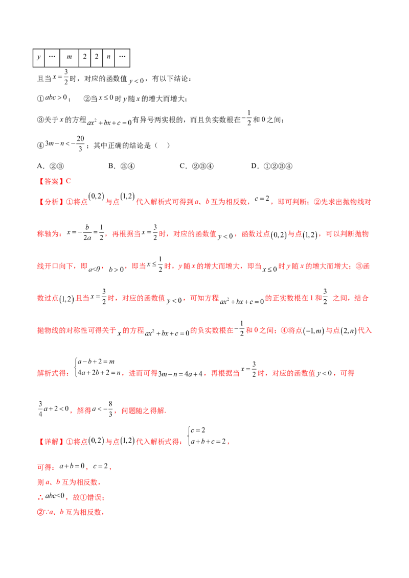 第二十二章二次函数（压轴题专练）（教师版）-（人教版）_初中数学_九年级数学上册（人教版）_知识点汇总-U105_2024版