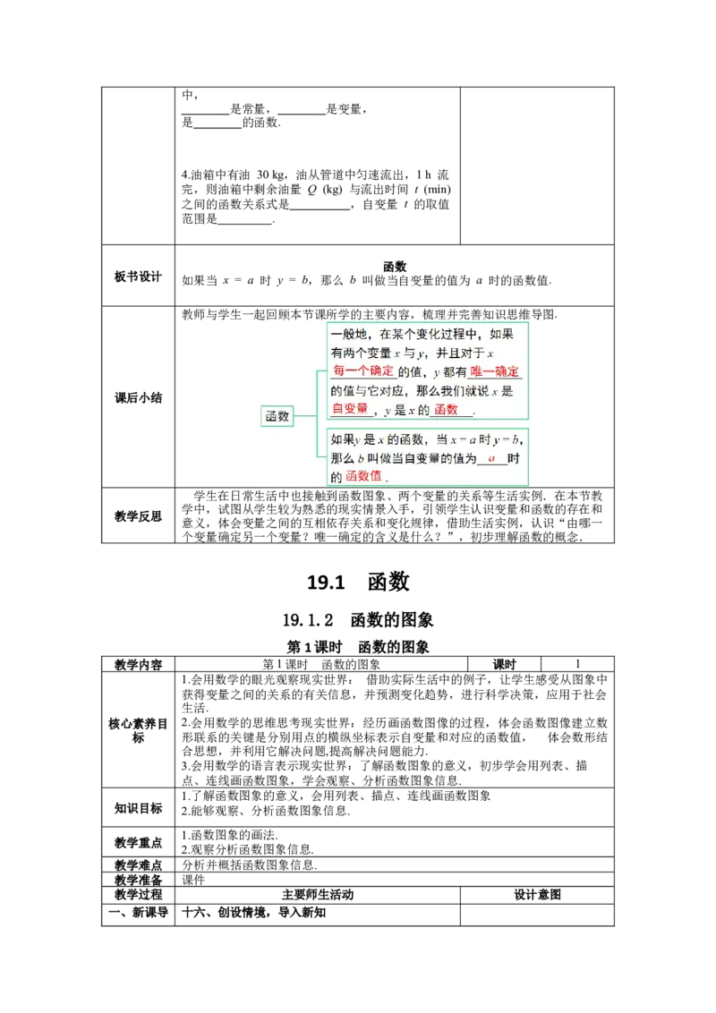 核心素养教案合集8下数（表格式Y）选择1_初中数学_八年级数学下册（人教版）_教案多套