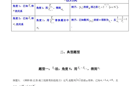 专题01数列求通项（数列前n项和Sn法、数列前n项积Tn法）(典型题型归类训练)（解析版）_02高考数学_新高考复习资料_2024年新高考资料_专项复习资料_数列_教师版（含答案解析）