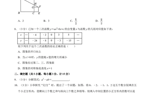 2024年陕西省中考数学真题（空白卷）_陕西_2.陕西中考数学（2008-2025）