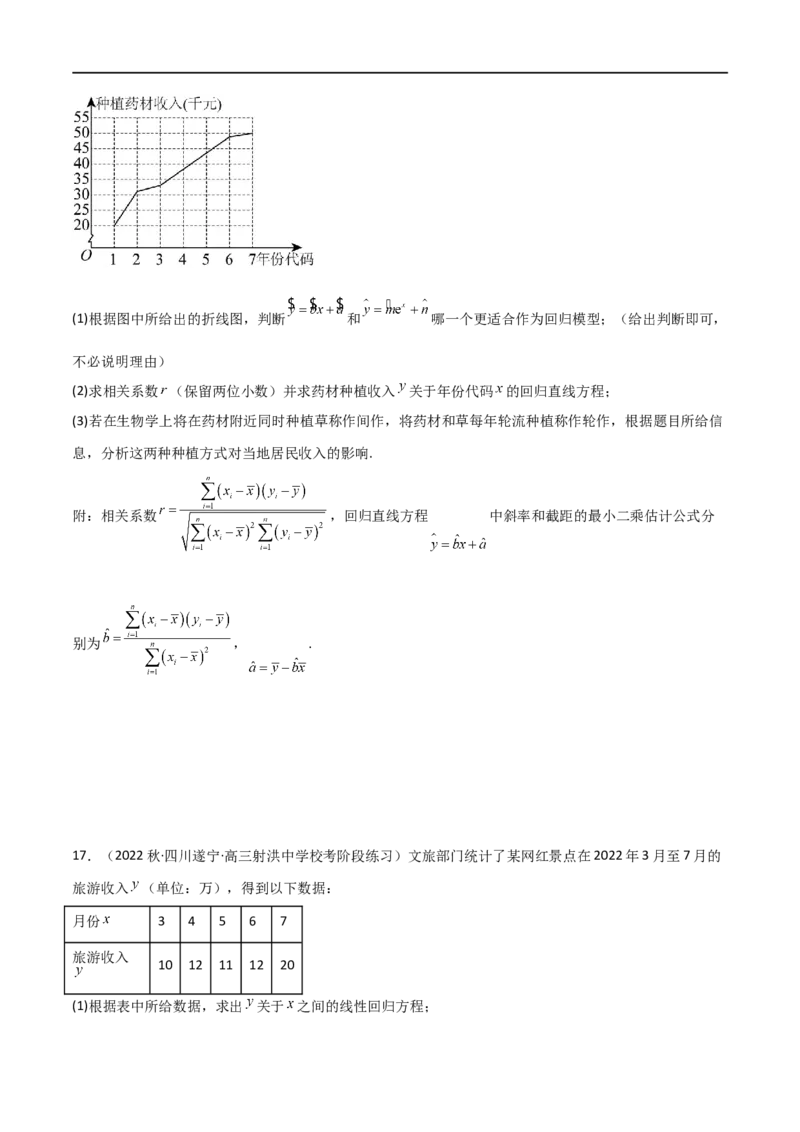 8.4统计案例（精练）（学生版）_02高考数学_新高考复习资料_2024年新高考资料_一轮复习资料_完2024年高考数学一轮复习一隅三反系列（新高考）_学生版