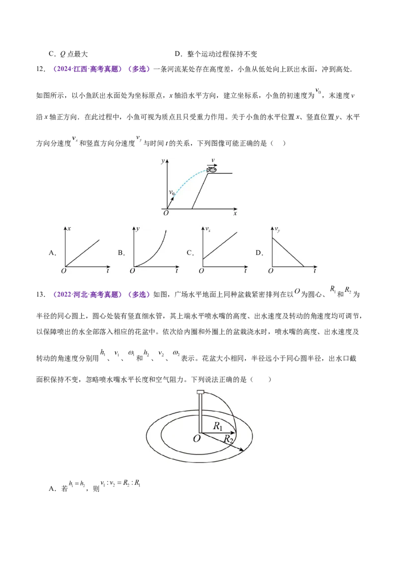 专题03力与曲线运动（练习）（原卷版）_03高考英语_2025年新高考资料_二轮复习_01高考语文等多个文件_上好课2025年高考物理二轮复习讲练测（新高考通用）