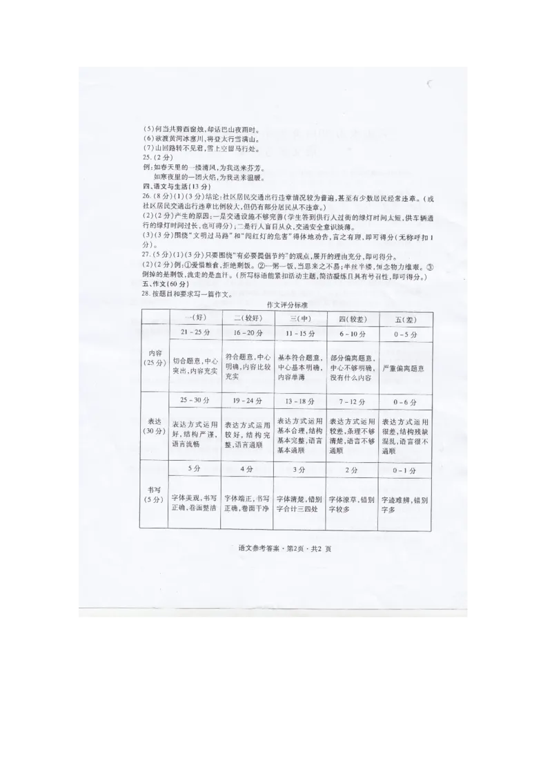 2014年贵州省六盘水市中考语文试题及答案_贵州中考_1.贵州中考语文（2008-2025）_六盘水语文13-24