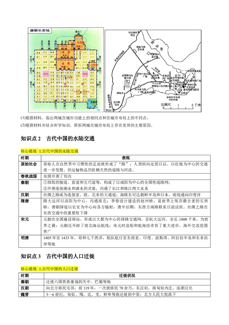 专题02古代中国的经济与社会生活（讲义）（原卷版）_07高考历史_新高考复习资料_2024年新高考复习资料_二轮复习资料_2024年高考历史二轮复习讲练测（新教材新高考）_配套讲义