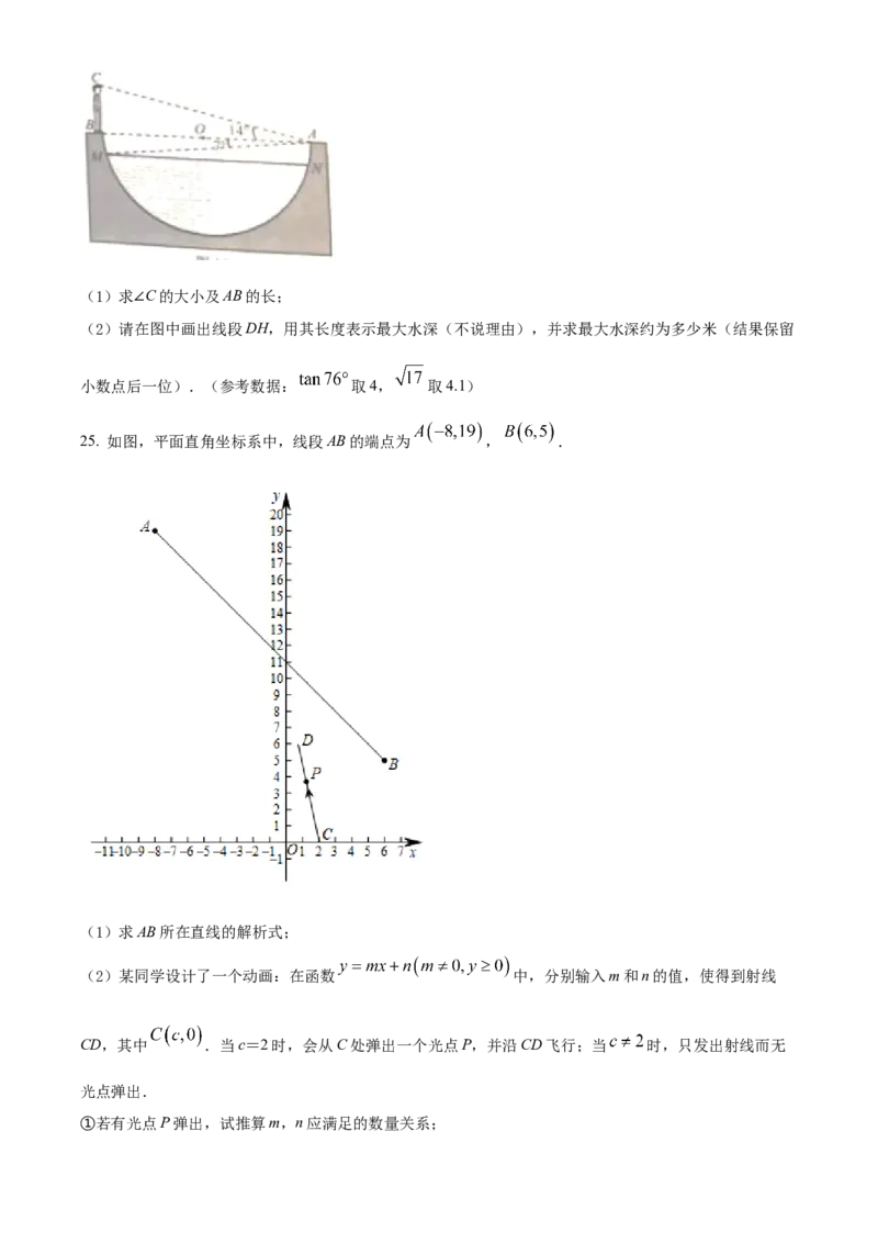 2022年河北省中考数学真题（空白卷）_河北中考_2.河北中考数学2008-2025
