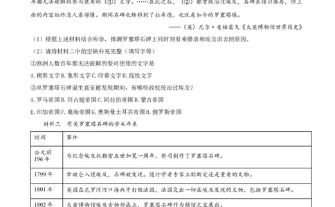上海市虹口区2022-2023学年高三上学期第一次模拟考试历史试题（原卷版）_07高考历史_历史高考模拟题_新高考_2023年_2023届上海市虹口区高三上学期期末质量监控测试（一模）历史