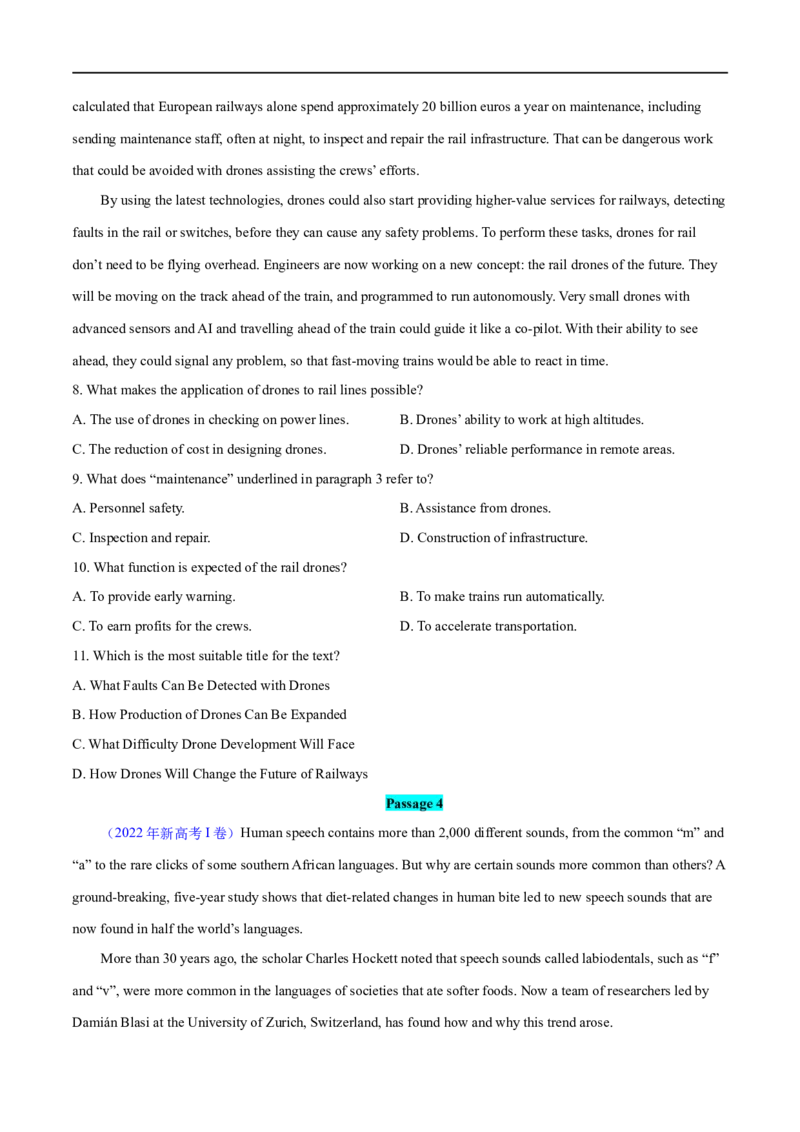 专题02阅读理解题主旨题+词义猜测题大题精做冲刺2023年高考英语大题突破+限时集训(原卷版)_03高考英语_通用版（老高考）复习资料_2023年复习资料_专项复习