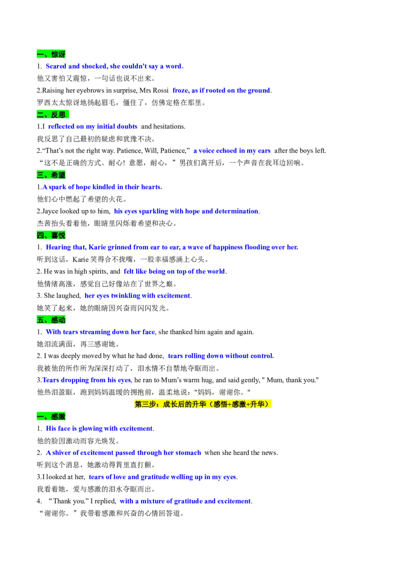 专题05读后续写个人成长类话题（讲义）解析版_02高考数学_2025年新高考资料_二轮复习_01高考语文等多个文件_上好课2025年高考英语二轮复习讲练测（新高考通用）_第七部分写作